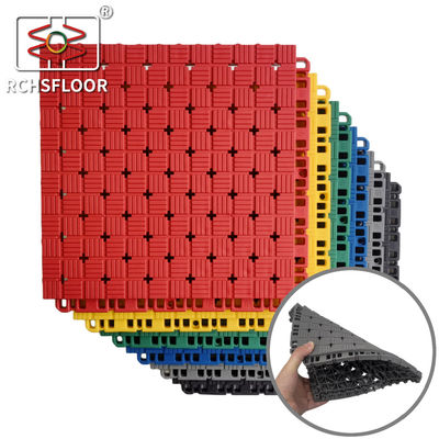 Modulare Sportfliesen mit 250x250mm Verzahnung